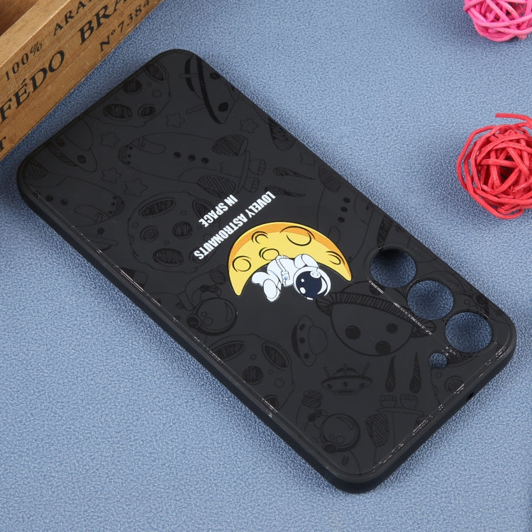 For Samsung Galaxy A71 Astronaut Pattern Silicone Straight Edge Phone Case(Lovely Astronaut-Black) - free shipping - PMC TechLife - Order now!