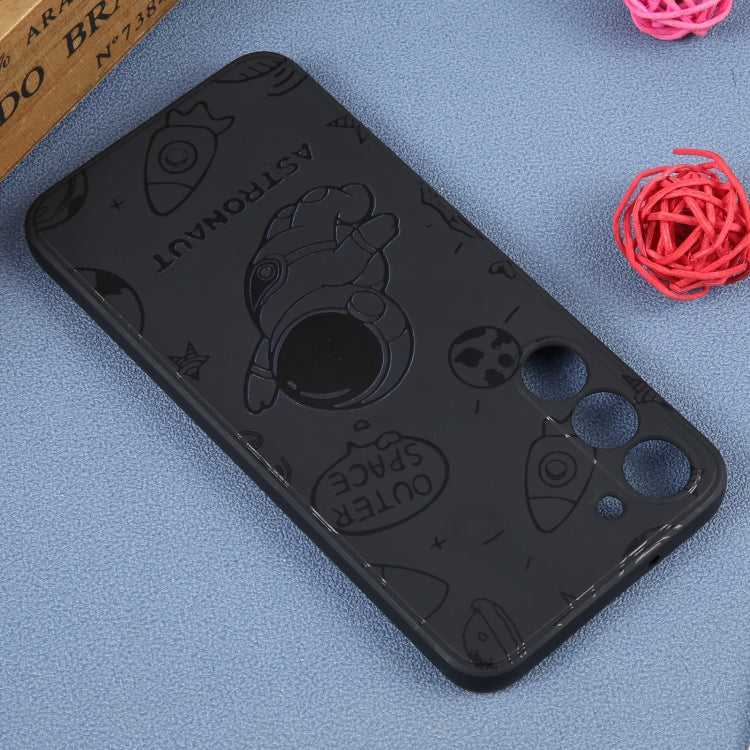 For Samsung Galaxy A71 Astronaut Pattern Silicone Straight Edge Phone Case(Flying Astronaut-Black) - free shipping - PMC TechLife - Order now!