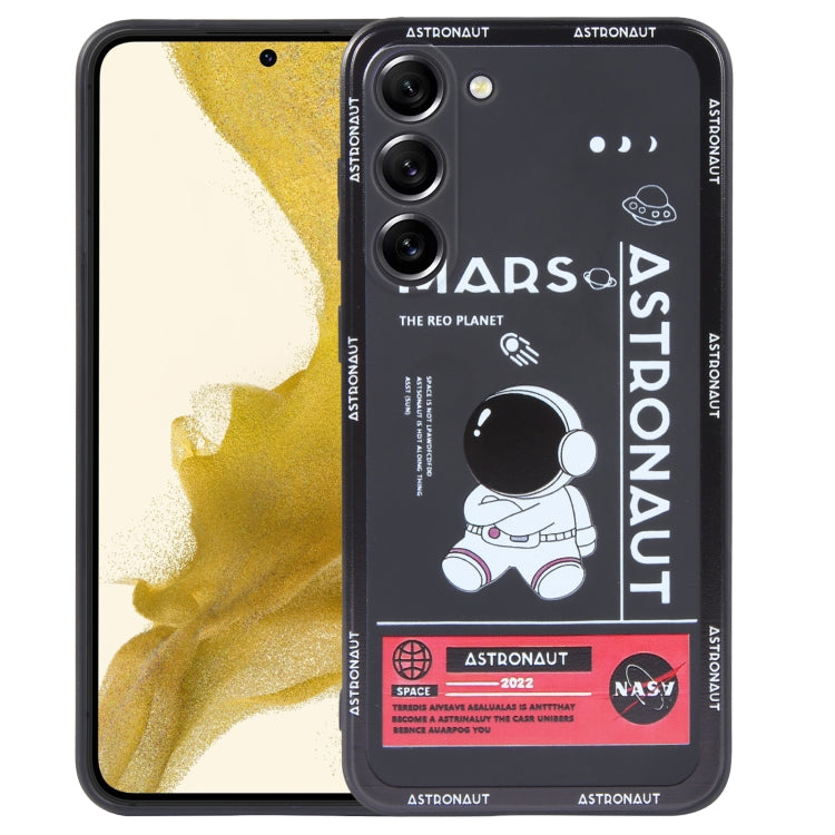 For Samsung Galaxy A50 Astronaut Pattern Silicone Straight Edge Phone Case(Mars Astronaut-Black) - free shipping - PMC TechLife - Order now!