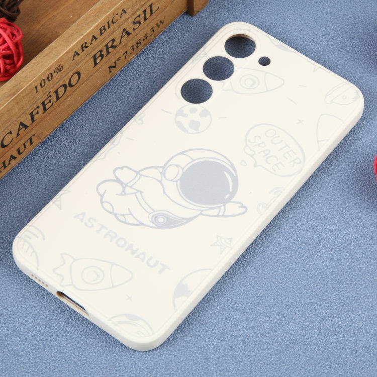 For Samsung Galaxy A20 / A30 Astronaut Pattern Silicone Straight Edge Phone Case(Flying Astronaut-White) - free shipping - PMC TechLife - Order now!