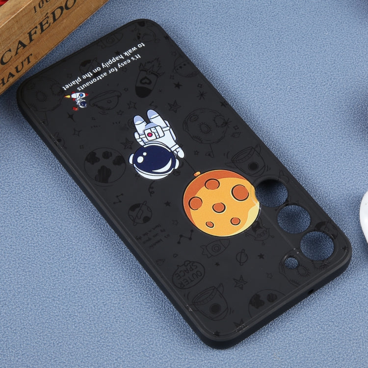 For Samsung Galaxy A03s EU Astronaut Pattern Silicone Straight Edge Phone Case(Planet Landing-Black) - free shipping - PMC TechLife - Order now!