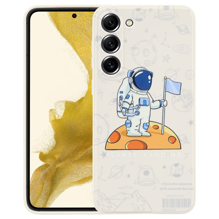 For Samsung Galaxy A03s EU Astronaut Pattern Silicone Straight Edge Phone Case(Planet Landing-White) - free shipping - PMC TechLife - Order now!