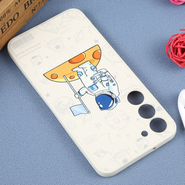 For Samsung Galaxy A03s EU Astronaut Pattern Silicone Straight Edge Phone Case(Planet Landing-White) - free shipping - PMC TechLife - Order now!