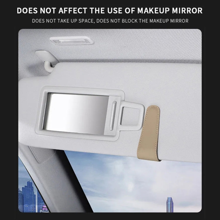 Car Sun Visor Glasses Holder Multifunctional Card Clip Storage Rack(Brown) - Sunglasses & Glasses Clips by PMC TechLife | Online Shopping South Africa | PMC TechLife | Buy Now Pay Later Mobicred