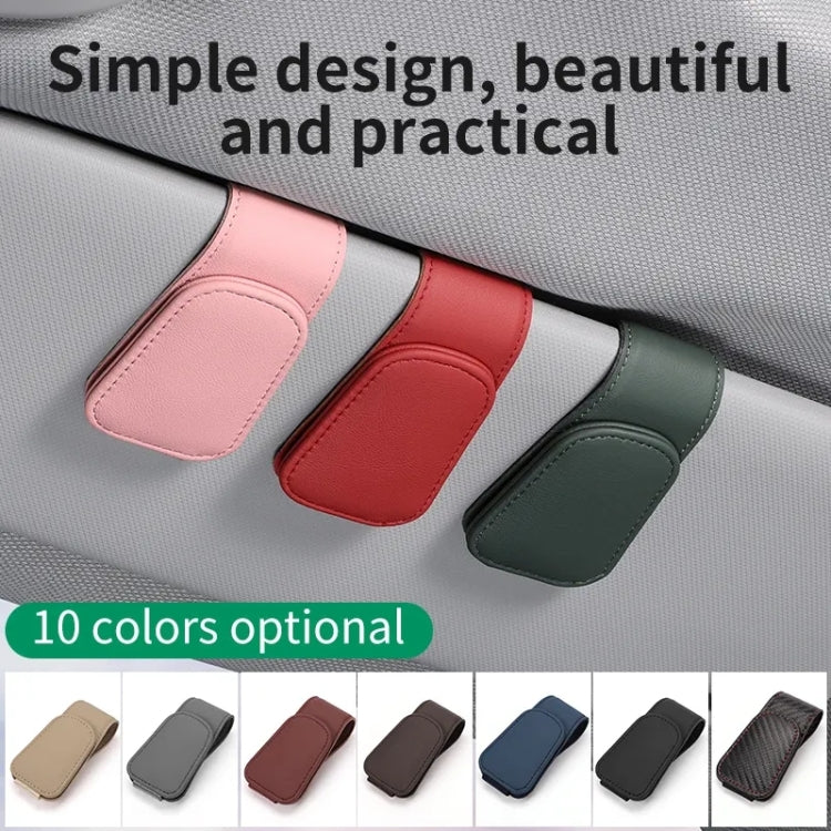 Car Sun Visor Glasses Holder Multifunctional Card Clip Storage Rack(Brown) - Sunglasses & Glasses Clips by PMC TechLife | Online Shopping South Africa | PMC TechLife | Buy Now Pay Later Mobicred