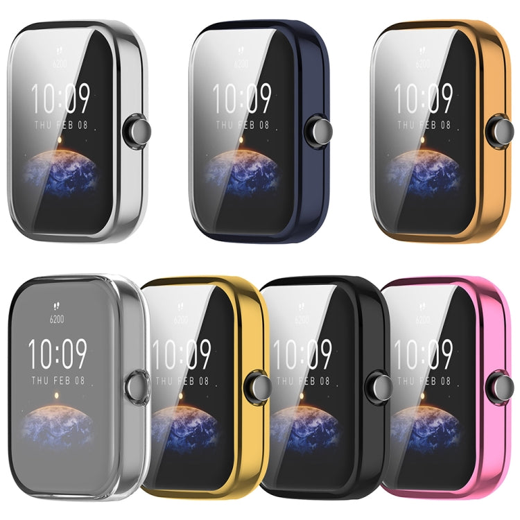 For Amazfit Bip 3 / Bip 3 Pro Universal Full Coverage TPU Electroplating Watch Protective Case(Gold) - Watch Cases by PMC TechLife | Online Shopping South Africa | PMC TechLife