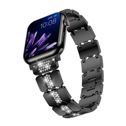 Diamond Metal Watch Band For Apple Watch 6 40mm(Black) - Watch Bands by PMC Jewellery | Online Shopping South Africa | PMC Jewellery