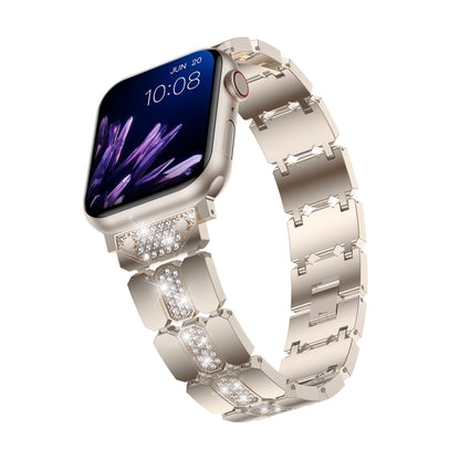 Diamond Metal Watch Band For Apple Watch 5 40mm(Starlight) - Watch Bands by PMC Jewellery | Online Shopping South Africa | PMC Jewellery