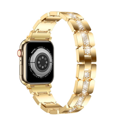 Diamond Metal Watch Band For Apple Watch 5 44mm(Gold) - Watch Bands by PMC Jewellery | Online Shopping South Africa | PMC Jewellery