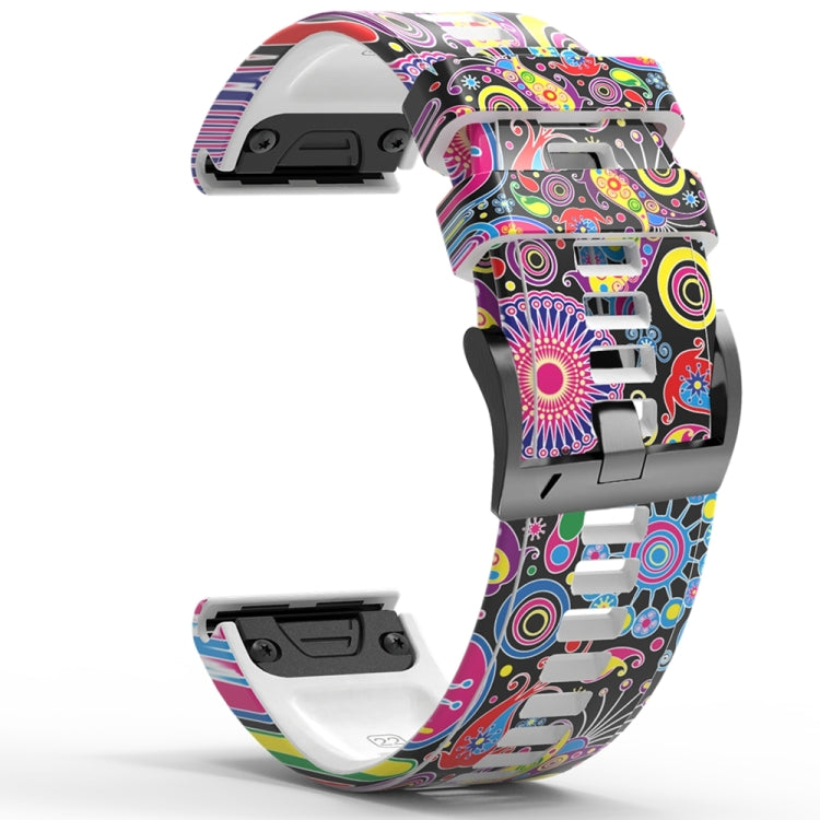 For Garmin Forerunner 965 / 955 / 945 / 935 Printing Quick Release Silicone Watch Band(Peacock) - Watch Bands by PMC TechLife | Online Shopping South Africa | PMC TechLife