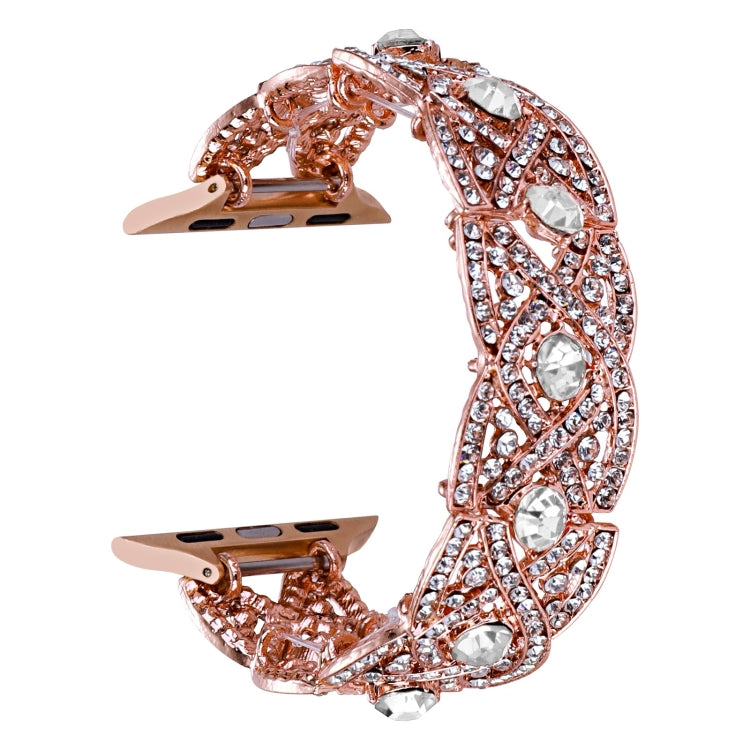 Diamonds Twist Metal Watch Band For Apple Watch Ultra 49mm(Rose Gold White) - Watch Bands by PMC Jewellery | Online Shopping South Africa | PMC Jewellery