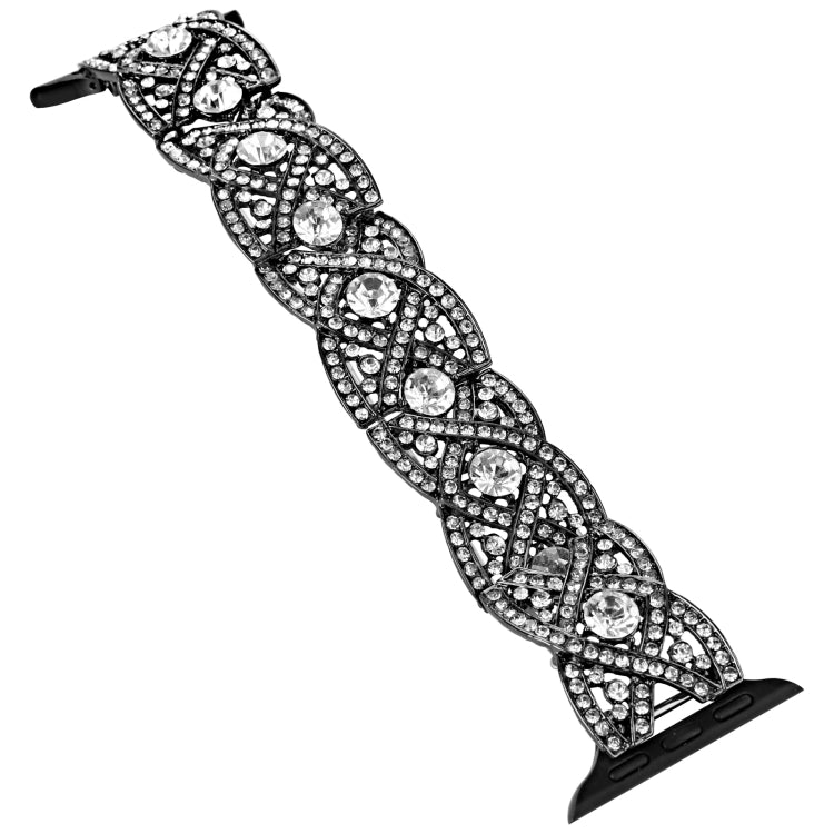 Diamonds Twist Metal Watch Band For Apple Watch 8 45mm(Black) - Watch Bands by PMC Jewellery | Online Shopping South Africa | PMC Jewellery