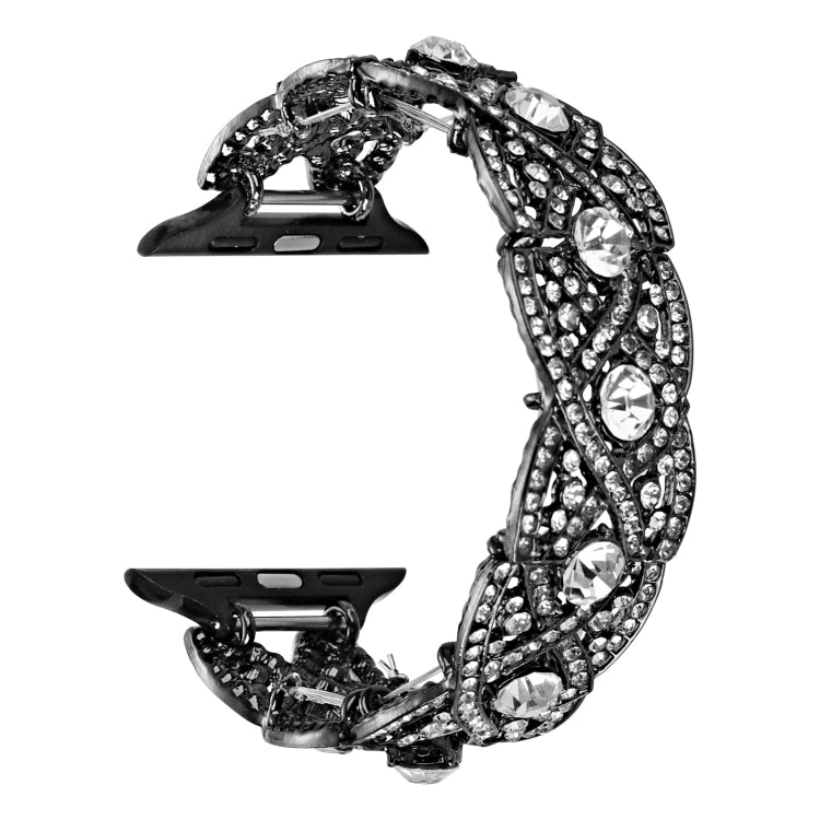Diamonds Twist Metal Watch Band For Apple Watch 5 44mm(Black) - Watch Bands by PMC TechLife | Online Shopping South Africa | PMC TechLife