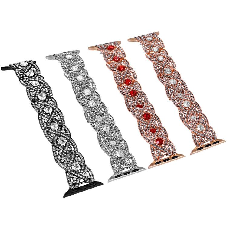 Diamonds Twist Metal Watch Band For Apple Watch 8 45mm(Silver) - Watch Bands by PMC TechLife | Online Shopping South Africa | PMC TechLife