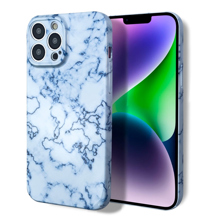 For iPhone 14 Marble Pattern Phone Case(Blue White) - iPhone 14 Cases by PMC TechLife | Online Shopping South Africa | PMC TechLife