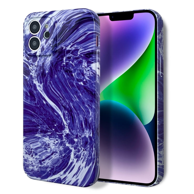 For iPhone 12 Marble Pattern Phone Case(Purple White) - iPhone 12 / 12 Pro Cases by PMC Jewellery | Online Shopping South Africa | PMC Jewellery