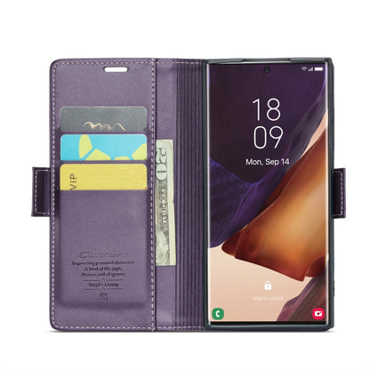 For Samsung Galaxy Note20 Ultra CaseMe 023 Butterfly Buckle Litchi Texture RFID Anti-theft Leather Phone Case(Pearly Purple) - Galaxy Note20 Ultra Cases by CaseMe | Online Shopping South Africa | PMC Jewellery | Buy Now Pay Later Mobicred