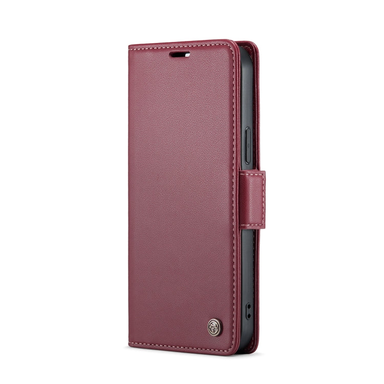 For iPhone 14 Pro Max CaseMe 023 Butterfly Buckle Litchi Texture RFID Anti-theft Leather Phone Case(Wine Red) - iPhone 14 Pro Max Cases by CaseMe | Online Shopping South Africa | PMC Jewellery