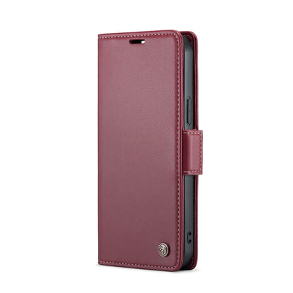 For iPhone 13 Pro Max CaseMe 023 Butterfly Buckle Litchi Texture RFID Anti-theft Leather Phone Case(Wine Red) - iPhone 13 Pro Max Cases by CaseMe | Online Shopping South Africa | PMC Jewellery