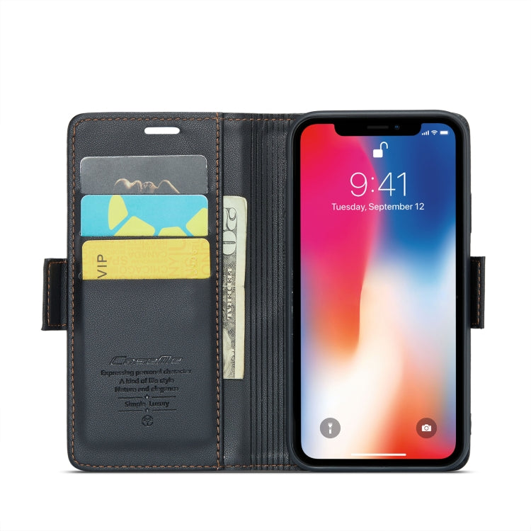 For iPhone XS Max CaseMe 023 Butterfly Buckle Litchi Texture RFID Anti-theft Leather Phone Case(Black) - More iPhone Cases by CaseMe | Online Shopping South Africa | PMC Jewellery