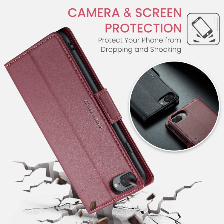 For iPhone 6 Plus/7 Plus/8 Plus CaseMe 023 Butterfly Buckle Litchi Texture RFID Anti-theft Leather Phone Case(Wine Red) - More iPhone Cases by CaseMe | Online Shopping South Africa | PMC Jewellery