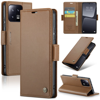 For Xiaomi 13 CaseMe 023 Butterfly Buckle Litchi Texture RFID Anti-theft Leather Phone Case(Brown) - 13 Cases by CaseMe | Online Shopping South Africa | PMC Jewellery