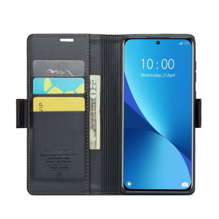 For Xiaomi 12 / 12X / 12S CaseMe 023 Butterfly Buckle Litchi Texture RFID Anti-theft Leather Phone Case(Black) - 12 Cases by CaseMe | Online Shopping South Africa | PMC Jewellery