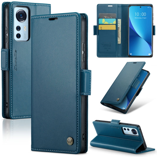 For Xiaomi 12 / 12X / 12S CaseMe 023 Butterfly Buckle Litchi Texture RFID Anti-theft Leather Phone Case(Blue) - 12 Cases by CaseMe | Online Shopping South Africa | PMC Jewellery