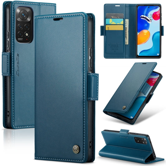 For Xiaomi Redmi Note 11 4G Global/Note 11S Global CaseMe 023 Butterfly Buckle Litchi Texture RFID Anti-theft Leather Phone Case(Blue) - Xiaomi Cases by CaseMe | Online Shopping South Africa | PMC Jewellery