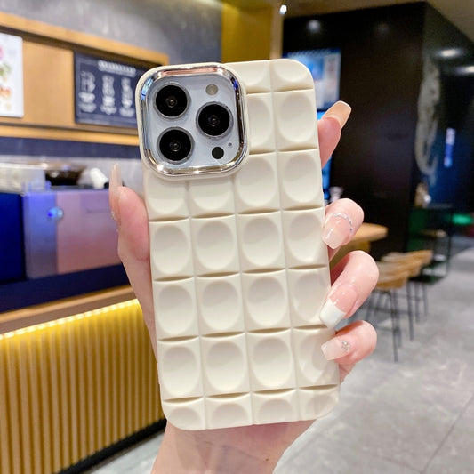 For iPhone 14 Groove Pattern Electroplating TPU Phone Case(White) - iPhone 14 Cases by PMC Jewellery | Online Shopping South Africa | PMC Jewellery