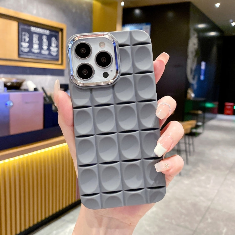 For iPhone 14 Pro Max Groove Pattern Electroplating TPU Phone Case(Dark Grey) - iPhone 14 Pro Max Cases by PMC Jewellery | Online Shopping South Africa | PMC Jewellery