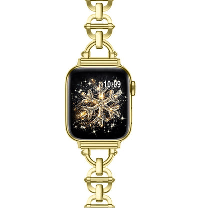 Ladder Buckle Metal Watch Band For Apple Watch SE 2022 40mm(Gold) - Watch Bands by PMC Jewellery | Online Shopping South Africa | PMC Jewellery