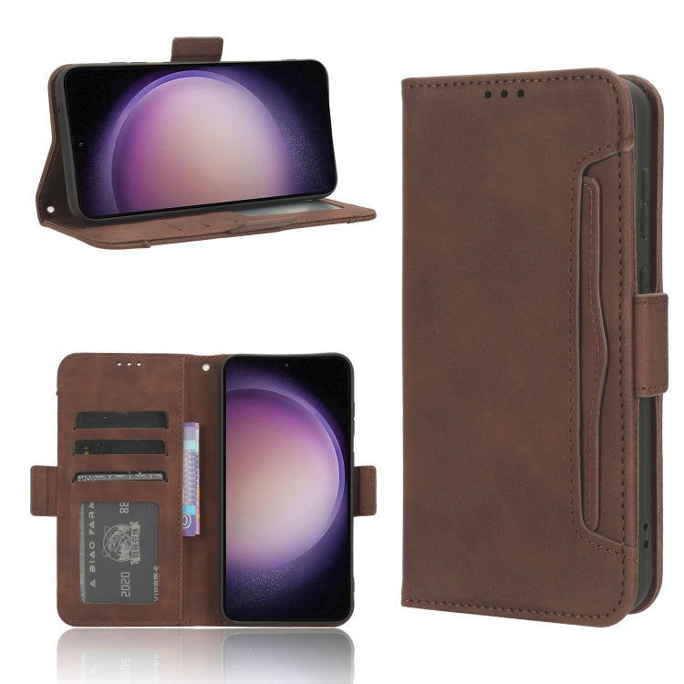 For Samsung Galaxy S23 FE 5G Skin Feel Calf Texture Card Slots Leather Phone Case(Brown) - Galaxy S23 FE 5G Cases by PMC TechLife | Online Shopping South Africa | PMC TechLife | Buy Now Pay Later Mobicred