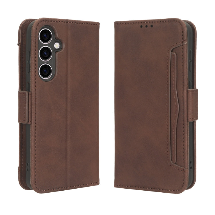 For Samsung Galaxy S23 FE 5G Skin Feel Calf Texture Card Slots Leather Phone Case(Brown) - Galaxy S23 FE 5G Cases by PMC TechLife | Online Shopping South Africa | PMC TechLife | Buy Now Pay Later Mobicred
