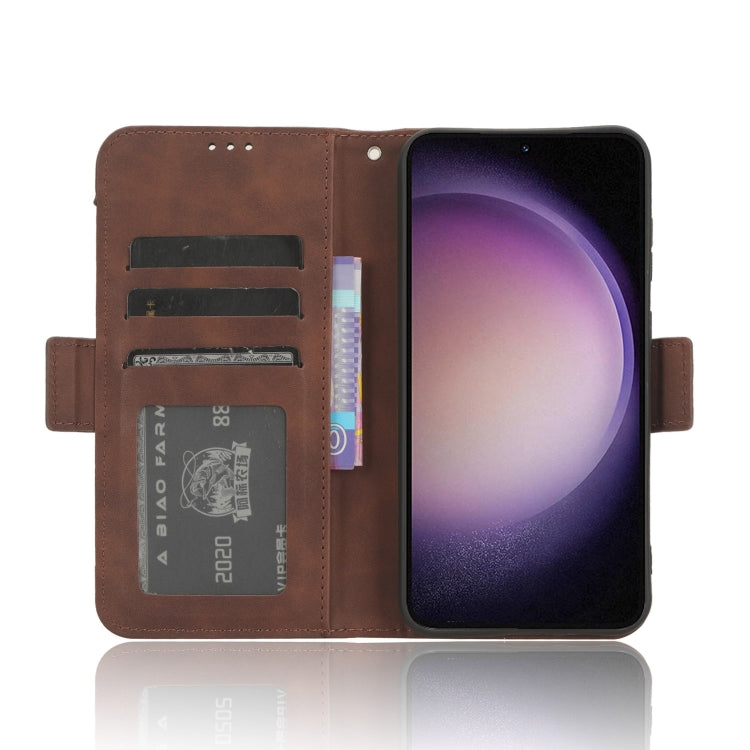 For Samsung Galaxy S23 FE 5G Skin Feel Calf Texture Card Slots Leather Phone Case(Brown) - Galaxy S23 FE 5G Cases by PMC TechLife | Online Shopping South Africa | PMC TechLife | Buy Now Pay Later Mobicred