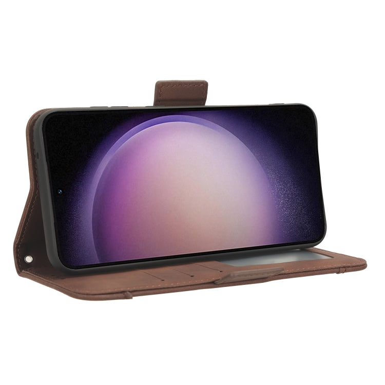 For Samsung Galaxy S23 FE 5G Skin Feel Calf Texture Card Slots Leather Phone Case(Brown) - Galaxy S23 FE 5G Cases by PMC TechLife | Online Shopping South Africa | PMC TechLife | Buy Now Pay Later Mobicred