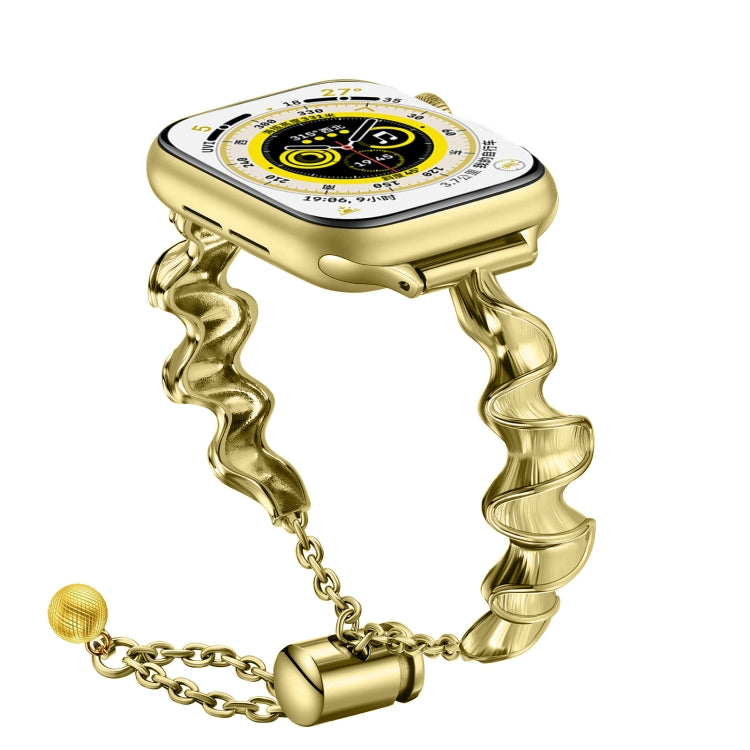 Ribbon Wave Metal Watch Band For Apple Watch 2 42mm(Gold) - Watch Bands by PMC TechLife | Online Shopping South Africa | PMC TechLife