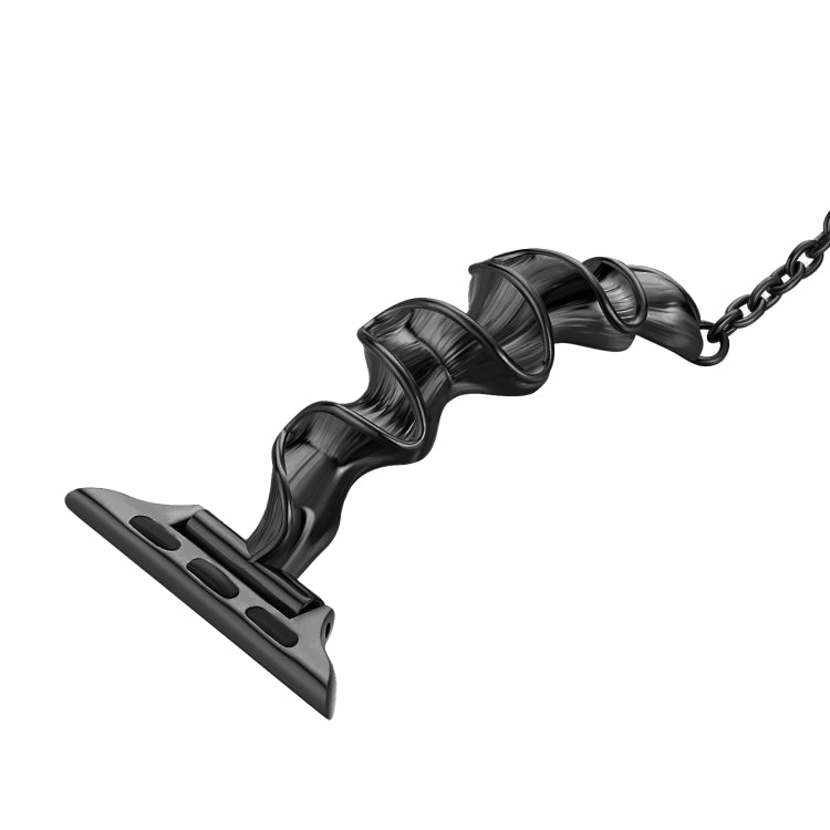 Ribbon Wave Metal Watch Band For Apple Watch 42mm(Black) - Watch Bands by PMC TechLife | Online Shopping South Africa | PMC TechLife