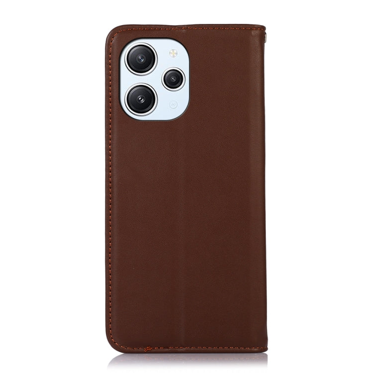For Xiaomi Redmi 12 KHAZNEH Nappa Top Layer Cowhide Leather Phone Case(Brown) - Xiaomi Cases by PMC TechLife | Online Shopping South Africa | PMC TechLife