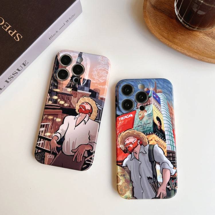 For iPhone 12 Precise Hole Oil Painting Pattern PC Phone Case(Painting) - iPhone 12 / 12 Pro Cases by PMC Jewellery | Online Shopping South Africa | PMC Jewellery