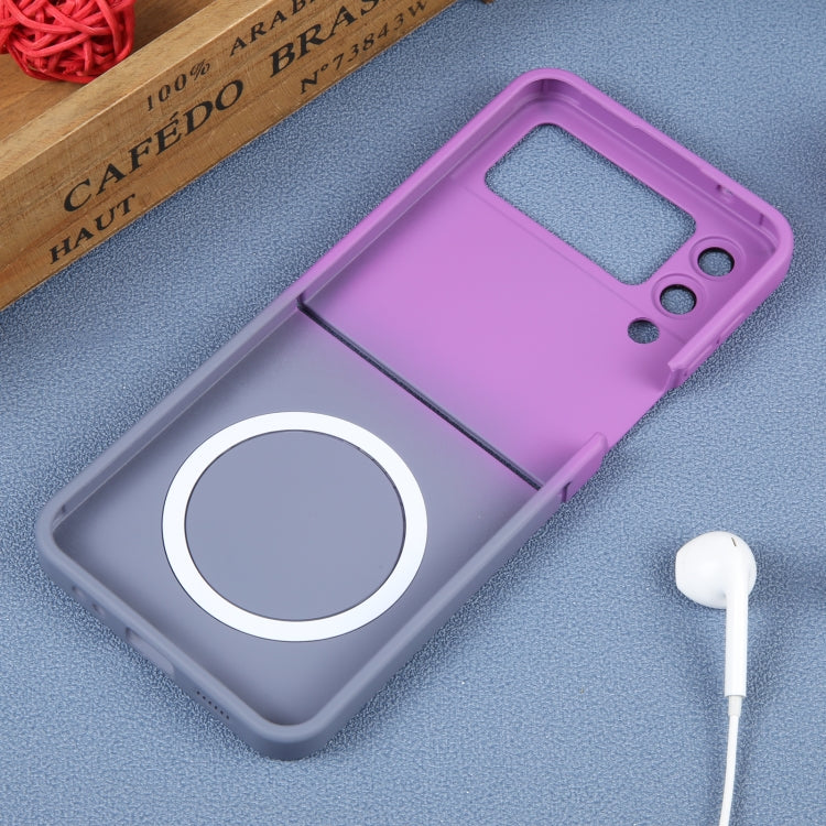 For Samsung Galaxy Z Flip3 5G Liquid TPU Silicone Gradient MagSafe Phone Case(Purple Grey) - Galaxy Phone Cases by PMC Jewellery | Online Shopping South Africa | PMC Jewellery