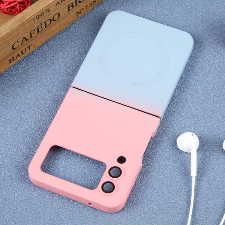 For Samsung Galaxy Z Flip3 5G Liquid TPU Silicone Gradient MagSafe Phone Case(Pink Blue) - Galaxy Phone Cases by PMC Jewellery | Online Shopping South Africa | PMC Jewellery