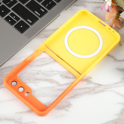 For Samsung Galaxy Z Flip5 Liquid TPU Silicone Gradient MagSafe Phone Case(Orange Yellow) - Galaxy Z Flip5 Cases by PMC Jewellery | Online Shopping South Africa | PMC Jewellery