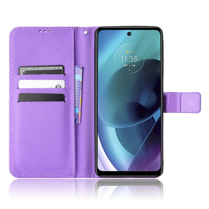 For Motorola Moto G52J 5G Diamond Texture Leather Phone Case(Purple) - Motorola Cases by PMC Jewellery | Online Shopping South Africa | PMC Jewellery