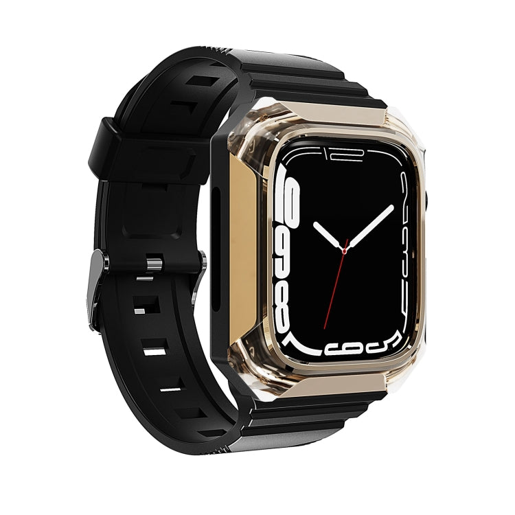 Armor Case Integrated TPU Watch Band For Apple Watch 7 45mm(Gold) - Watch Bands by PMC TechLife | Online Shopping South Africa | PMC TechLife