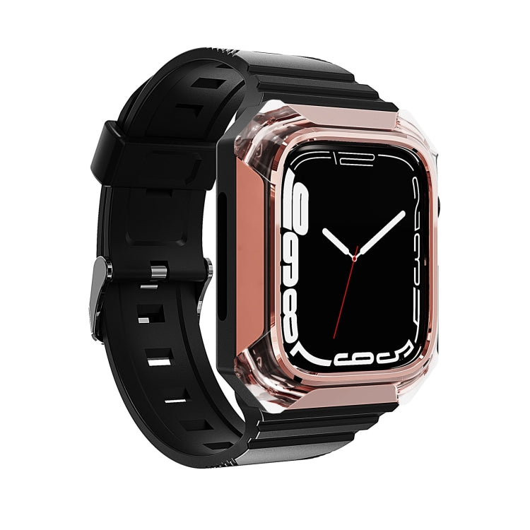Armor Case Integrated TPU Watch Band For Apple Watch 4 44mm(Rose Gold) - Watch Bands by PMC TechLife | Online Shopping South Africa | PMC TechLife