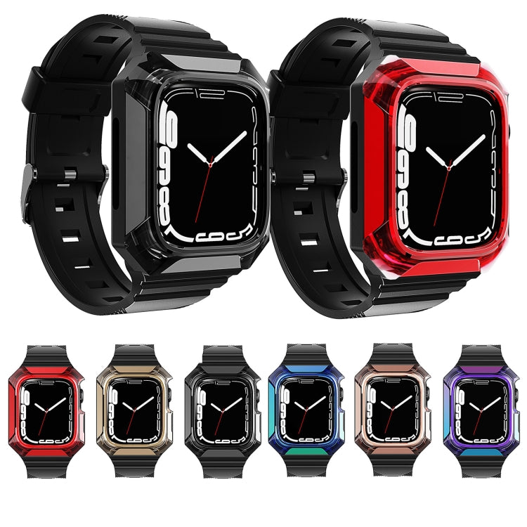 Armor Case Integrated TPU Watch Band For Apple Watch 7 45mm(Red) - Watch Bands by PMC TechLife | Online Shopping South Africa | PMC TechLife