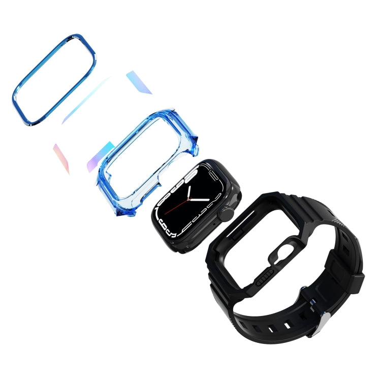 Armor Case Integrated TPU Watch Band For Apple Watch 8 41mm(Blue) - Watch Bands by PMC Jewellery | Online Shopping South Africa | PMC Jewellery