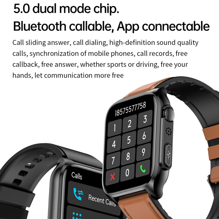 TK12 1.96 inch IP67 Waterproof Silicone Band Smart Watch Supports ECG / Remote Families Care / Bluetooth Call / Body Temperature Monitoring(Black) - Smart Watches by PMC Jewellery | Online Shopping South Africa | PMC Jewellery