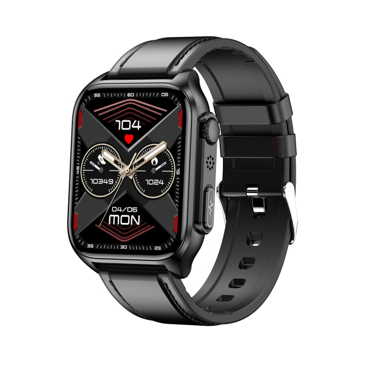 TK12 1.96 inch IP67 Waterproof Leather Band Smart Watch Supports ECG / Remote Families Care / Bluetooth Call / Body Temperature Monitoring(Black) - Smart Watches by PMC Jewellery | Online Shopping South Africa | PMC Jewellery